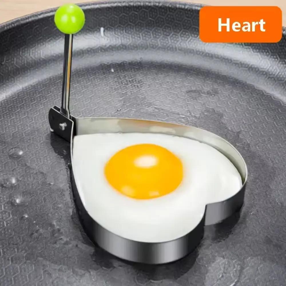 Creative 5 Shape Stainless Steel Egg Cooking Rings Heart Star Flower Round Mickey Style Egg Mold For Kitchen And Baking
