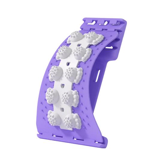 Back Stretcher with Massage Nodes Lower Back Support Board 4-Level Adjustable Spine Alignment Stretcher for Neck Back Pain Relief Lumbar Traction