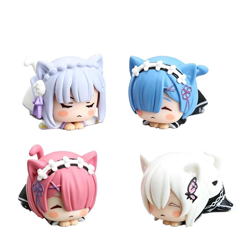 Q Version Cat Ear Sleeping Pose Anime Maid Figure Blind Box