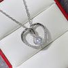 Intertwined Double Heart Cubic Zirconia Pendant Necklace
