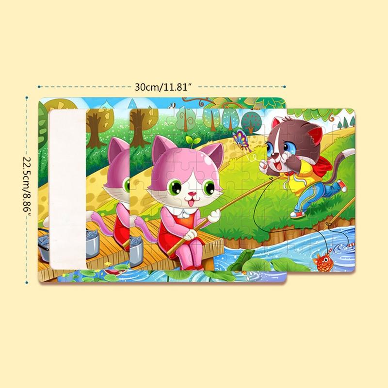 60 Stück Früherziehung Tierpuzzles Lern-Spielset Spielzeug-Set Pädagogisches Set Puzzle Kinder Pädagogisches Spielzeug Zuhause