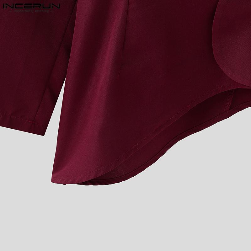 INCERUN Blazer cu mânecă lungă cu un buton pentru bărbați, paltoane neregulate