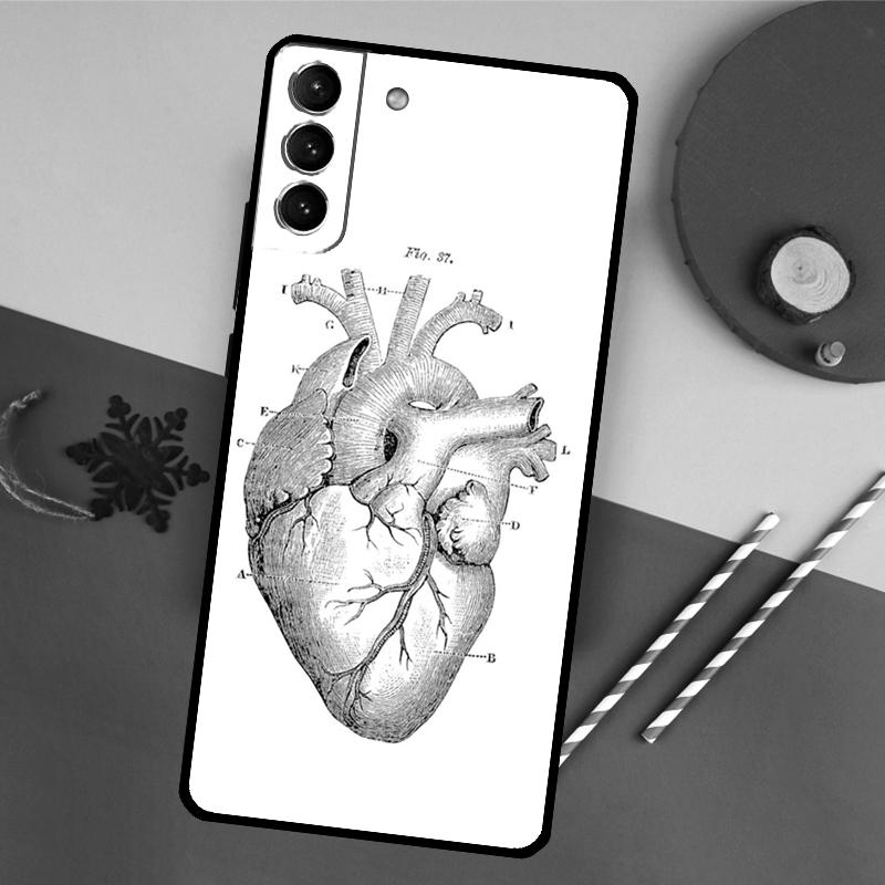 

Чехол для телефона с анатомией человеческого сердца для Samsung Galaxy S26 S23 Ultra S20 S21 S22 S24 S25 Plus S10 S25 FE Задняя крышка Galaxy S23