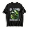 Glorbo Fruttodrillo Lustiges Wassermelonen-Krokodil-Print T-Shirt Reines Baumwoll-T-Shirt