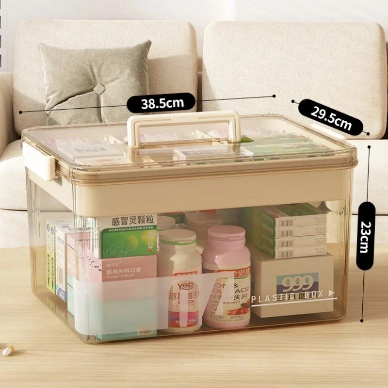 Transparent Large Capacity Medicine Box For Home Medicine Storage Multi Layer Classification Medicine Box Portable First Aid Kit