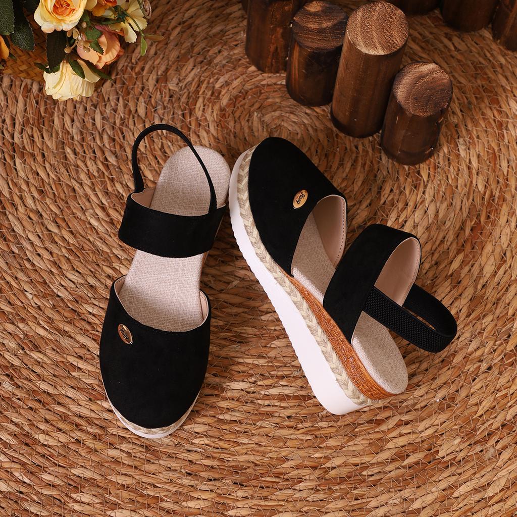 Women Closed Toe Wedge Sandals Women Summer Buckle Strap Gladiator Shoes Woman Espadrilles Platform Sandals Womens Shoes