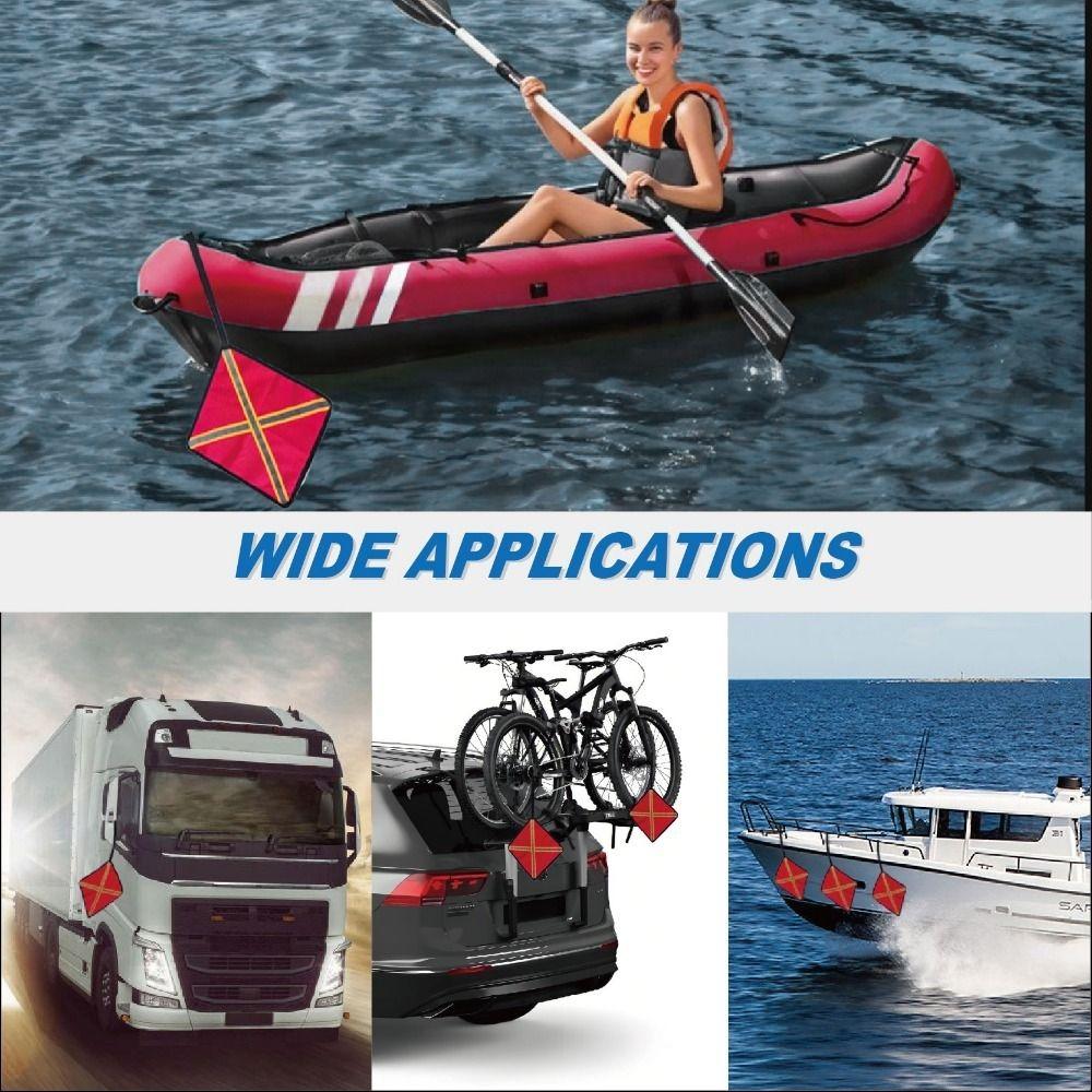 Reflective Strips Safety Travel Flag Red Reflective Safety Flag Kayak Safety Flag  Boating Fishing
