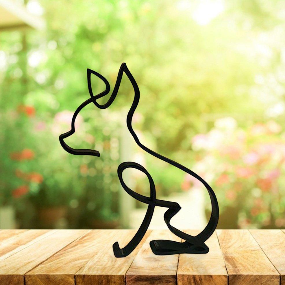 Dog Minimalist Art Sculpture Ornaments Home Decoration Iron Sheet Technology Metal Dog Art Sculpture Decoration