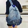 Zaino nuovo lavato in denim zaino casual retrò versatile zaino scolastico per studenti grande capacità zaino semplice alla moda