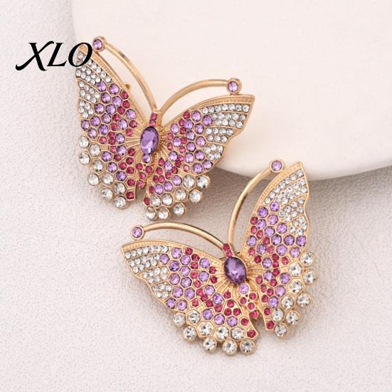 Golden Tone Butterfly Accessories Rhinestone Brooch for Women, Vintage Insect Lapel Pin, Jewelry Decorative Accessory Clothes Scarf Shawl Dress