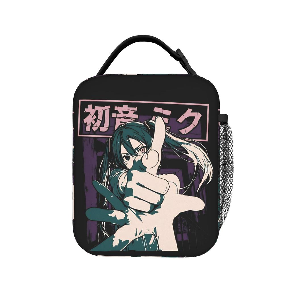 Hatsune Miku Cartoon Singer Insulated Lunch Bag Cooler Bag Reusable,Lunch Container  Large Lunch Box Tote Food Bag Beach  Picnic