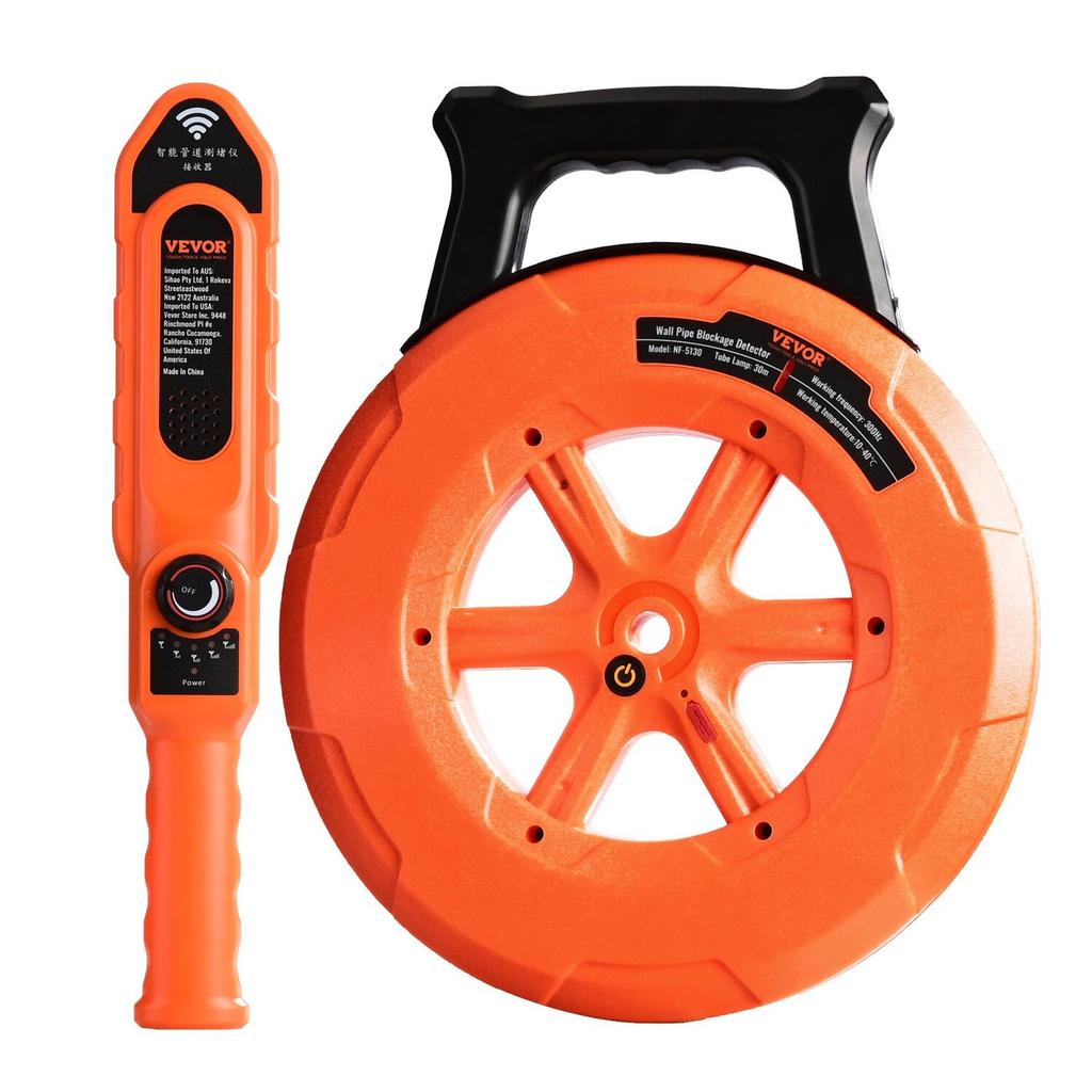 Rohrverstopfungsdetektor Ortungsgeräte 100ft/30m Wasserdicht für PVC Kunststoff Metall