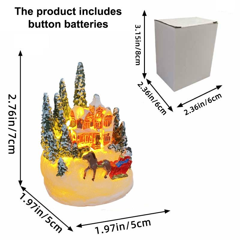 Dekorationen Dorfhaus Dekor Weihnachten Laterne Dekoration Harzhaus Sammlerstücke Gebäude Figur Mit LED-Licht
