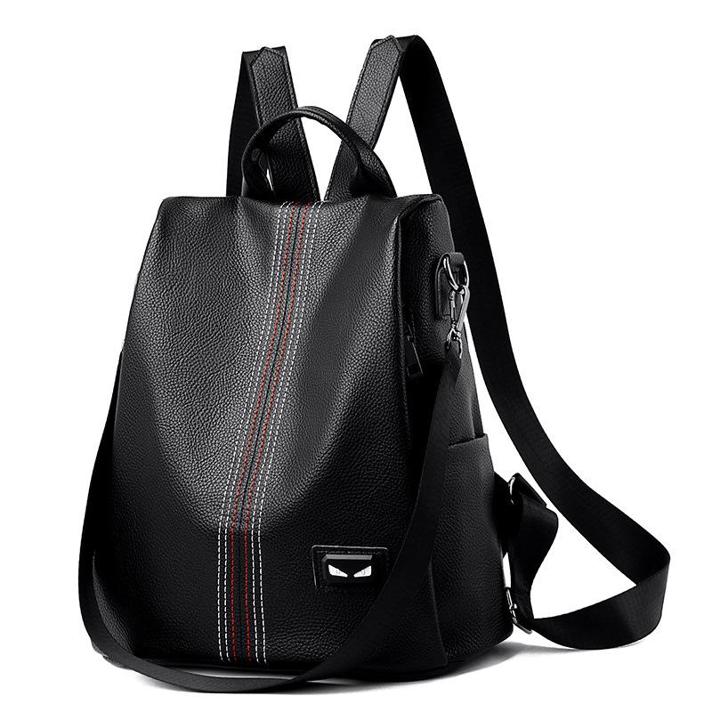 Neuer Mode-Rucksack für Damen, einfacher weicher Leder-Casual-Schulterrucksack für den Arbeitsweg, Geschäftsreise, Mehrzweck-Reisetasche