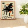 Modernes Jazz-Festival-Musikfestival-Poster, schlichter Stil, bunte Klavierbilder, Leinwanddruck, Poster, Wandkunst, Dekor für Bar