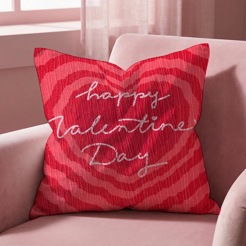 Valentine Red Heart Cushion Cover Multi-Scene Pillow Cover for Home & Car - Reversible, Soft & Durable for Daily Use