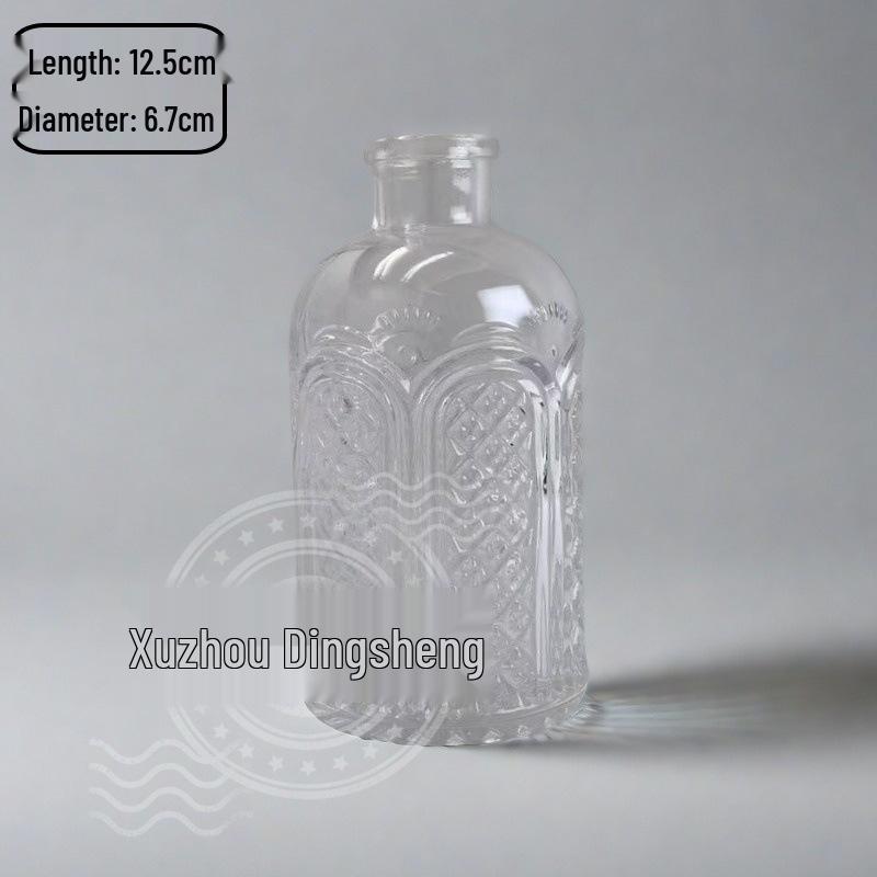 High-End Retro Glass Vase Set: Floor-Standing Transparent Ornaments In Soft Ins Style