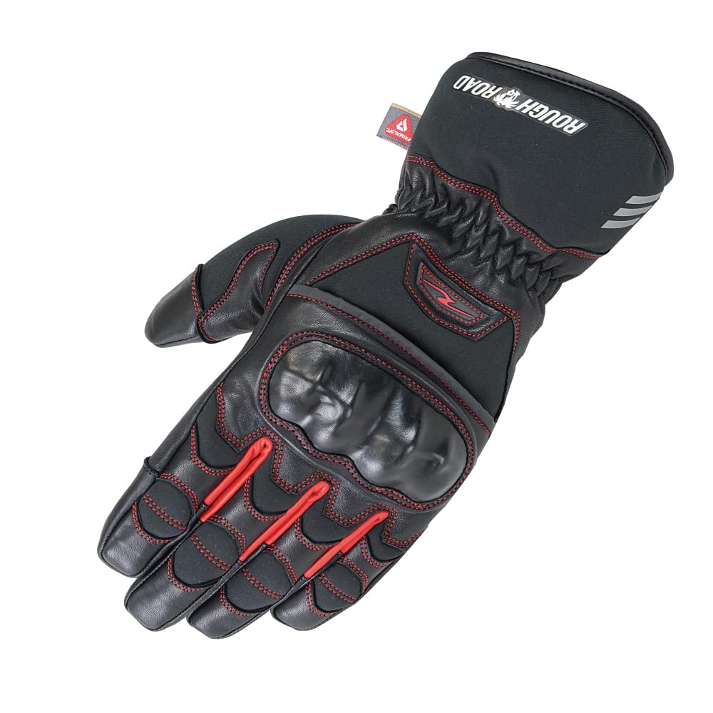 

Primaloft Protect Winter Gloves for RR8661RD3 ROUGH&ROAD Motorcycles, Red, Large,