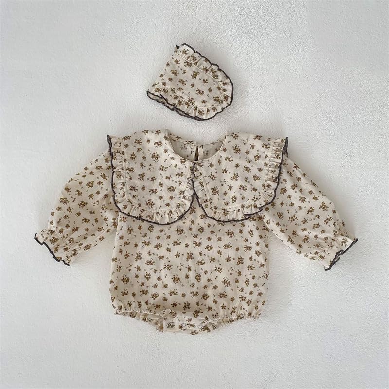 Ruffled Collar Floral Size 80 [Sick Kids] Romper, Baby,