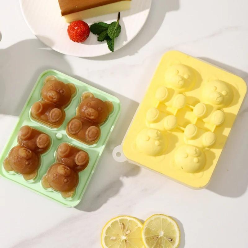 1pcs Multicavity Ice Bloc Silicone Mold Animal Candy Biscuit Jelly Baking Mould Chocolate Making Set Popsicle Ice Cream Box Gift