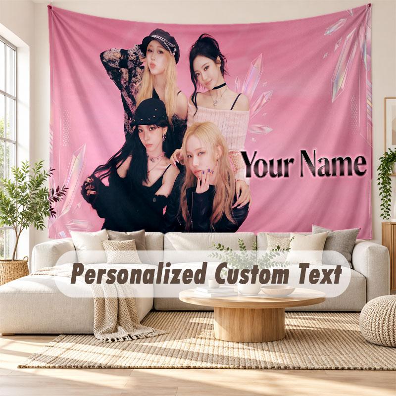 Custom Name Wall Hanging Tapestry,aespa Decorative Backdrop Tapestry For Dorm Home