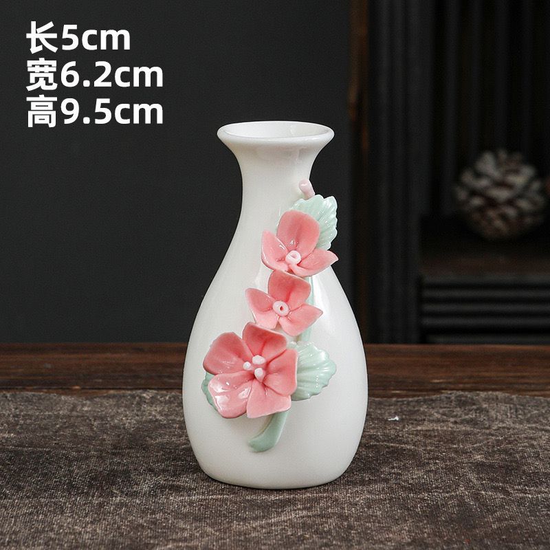 Chinese Mini Ceramic Handmade Flower Vase Flower Inserted Dry Flower Fragrance Bottle Home Table Desk Decorations Accessories