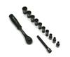 Set 12 El. Extended 1/4 Sockets 4 4.5 6 8 9 10 11 12 13 14 With Extension And Ratchet Waryński