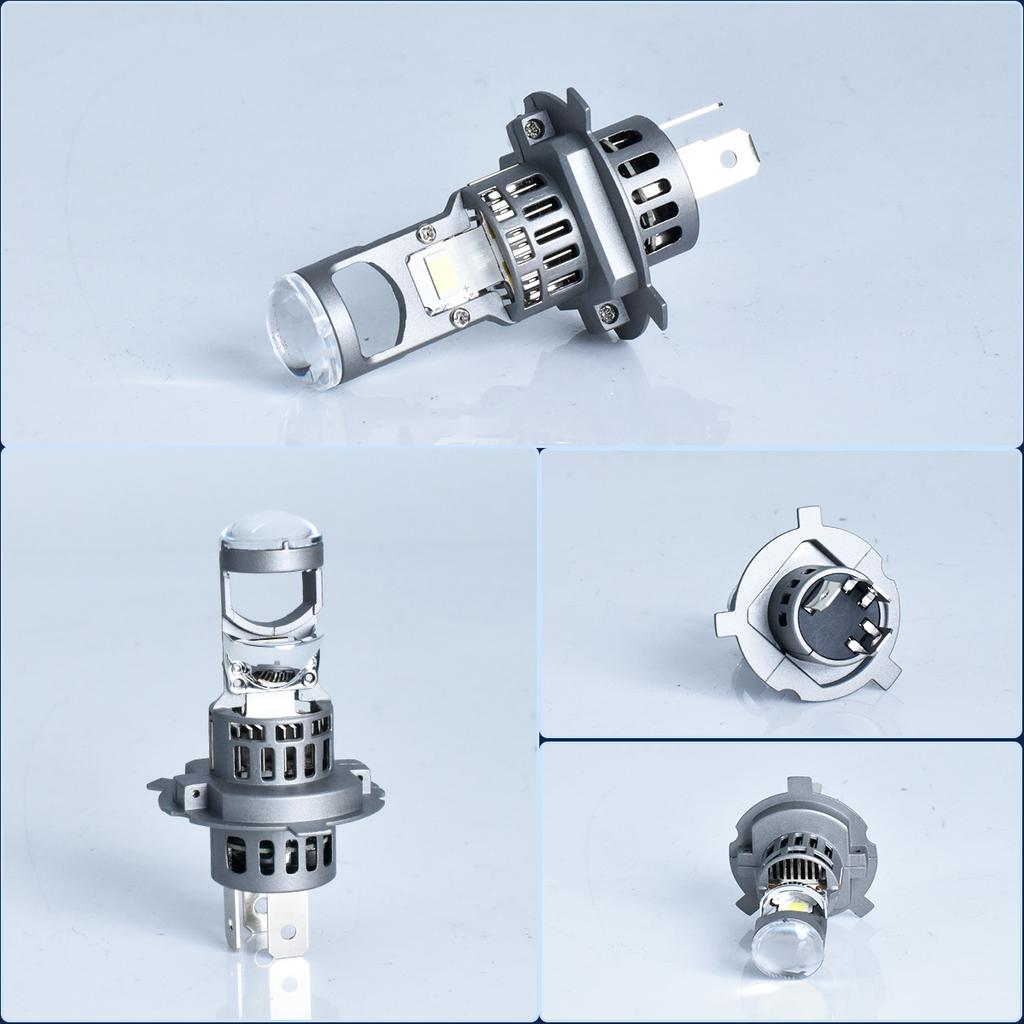 2PCS Ultra Powerful H7 H4 Mini LED Lens Bulbs 6000K White Headlight Plug and Play for Car Headlamp Lights