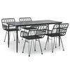 VidaXL Ensemble à manger de jardin 5 pcs Noir Résine tressée, ensemble de patio, ensemble bistro de jardin, ensemble de 3157855