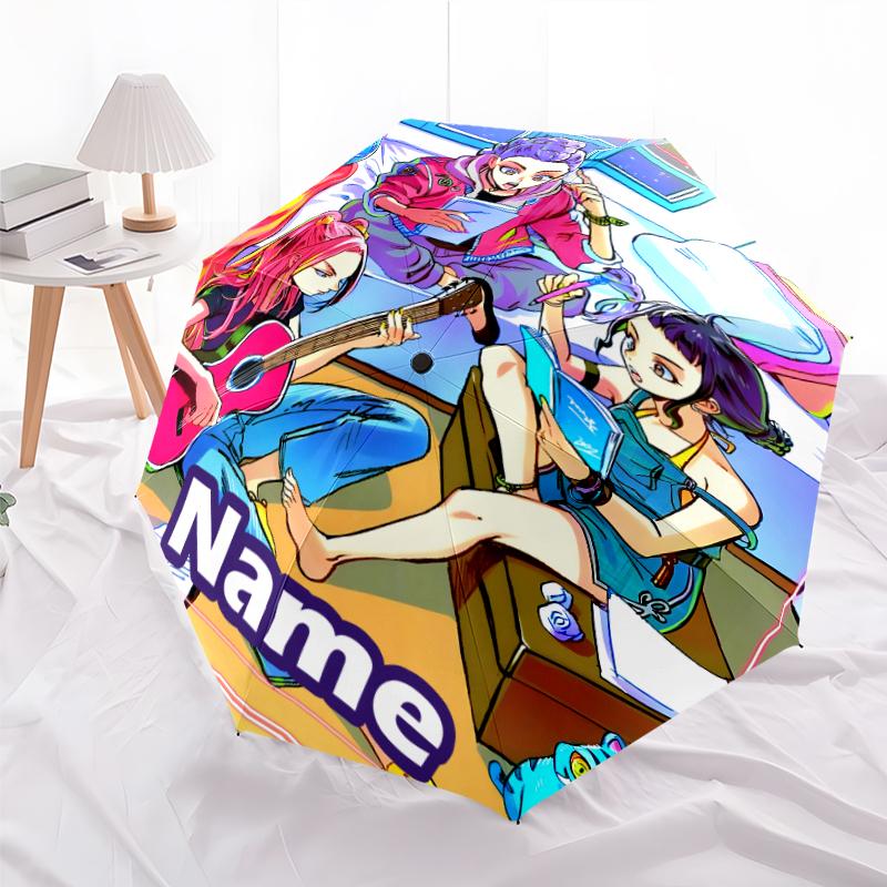 Personalized Name K-KPop Demon Hunters Print Umbrella - Automatic Open/Close, Eight-Rib Durable Frame, Automatic Folding Umbrella