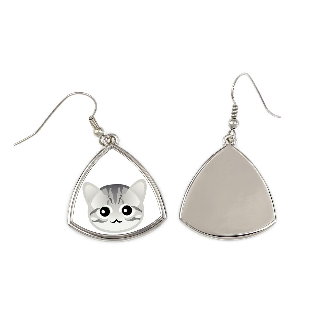 American Shorthair - Elegant Metal Earrings As a Gift from the Art-Dog Brand
