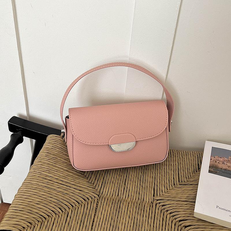 Simple and Fashionable Style Snap Closure Handbag for Carrying on The Shoulder or Crossbody, Small Square Shape Bag