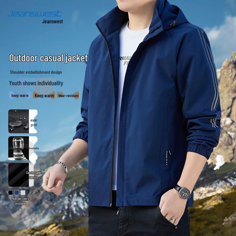 

JEANSWEST Men s Outdoor Windproof Water-Repellent Jacket 3XL