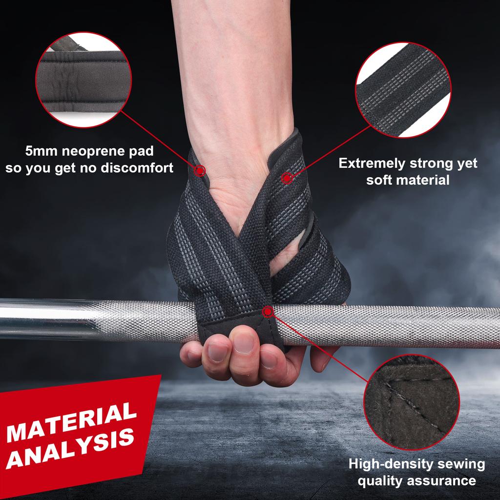 1 Pair Wrist Support Straps Weight Lifting Wrist Straps Deadlifting Wrist Wraps Bodybuilding Powerlifting Xfit Strength Training