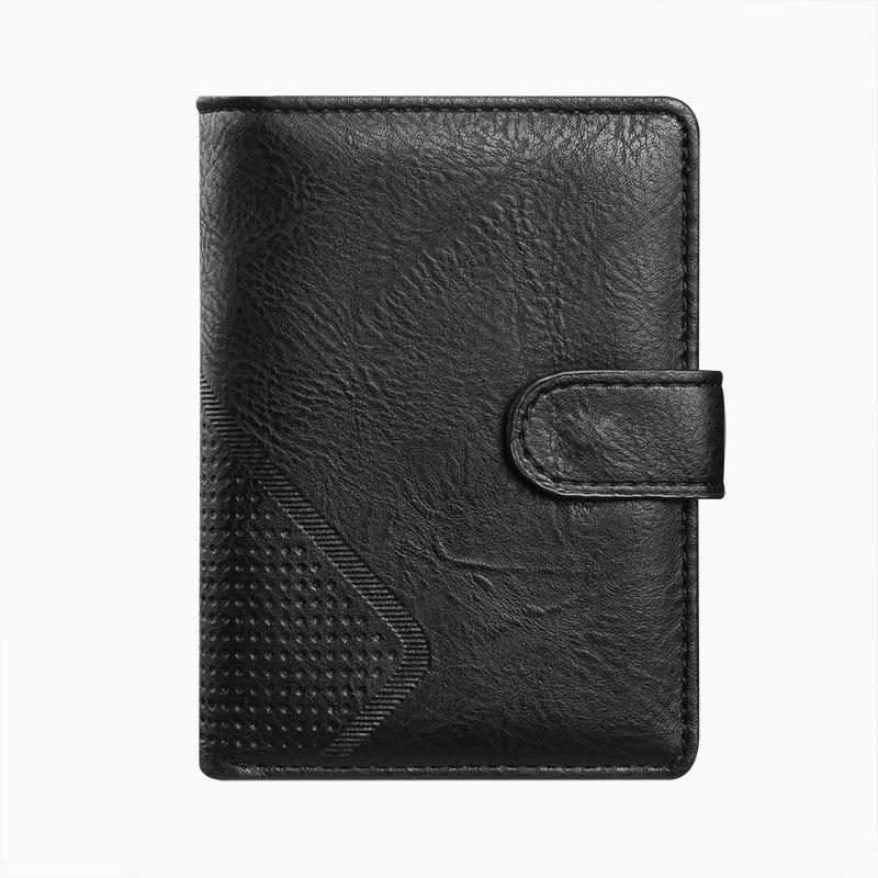 Men's Retro Business Casual Short Wallet Travel Passport Carry on - Leather Billfold Coin Pocket Card Holder
