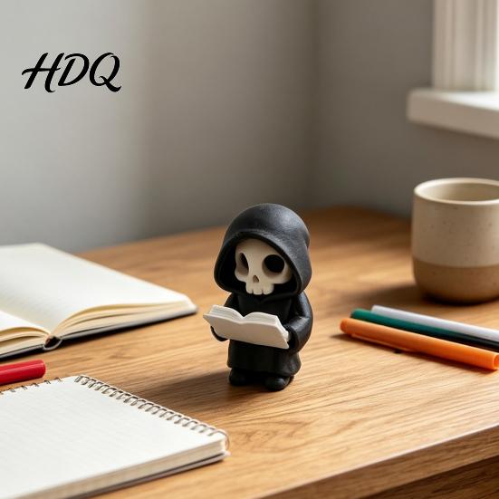 Stable Flat Bottom Figure Dark Style Halloween Ornament Mini 3D Printed Hooded