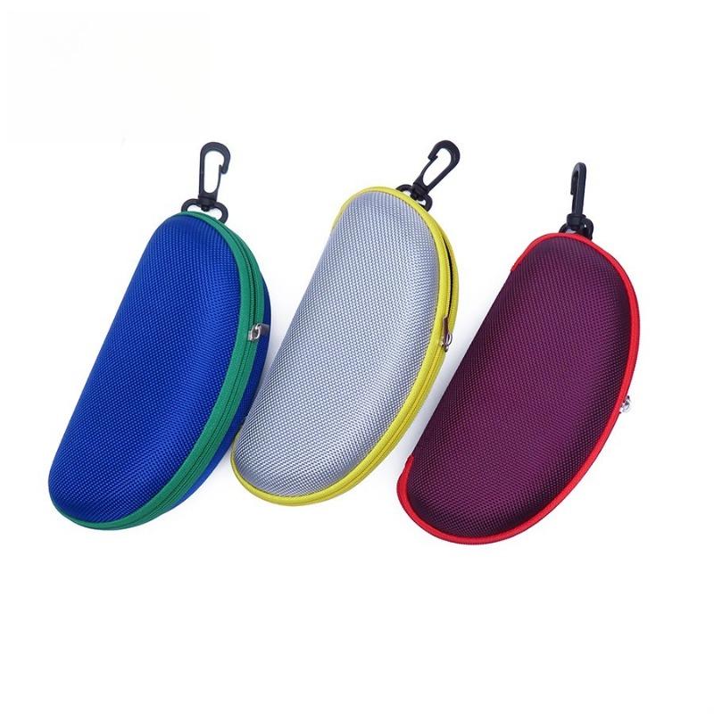 1PC Color Sunglasses Glasses Case EVA Zipper Case, Black Sunglasses Case, Pressure-resistant, Portable, a Must for Cycling Experts