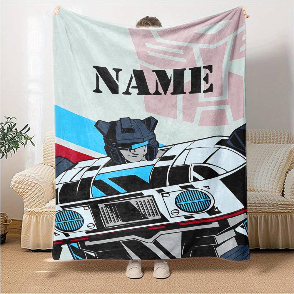 Customiz Name Personality Gundam Blanket Soft &Warm Sofa Office Bed Travel Lunch Break Blanket, Gift Suitable All Seasons