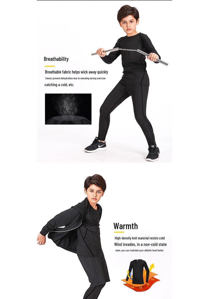 Children's Quick-Dry Sports Set: Autumn/Winter Base Layer for Basketball & Football