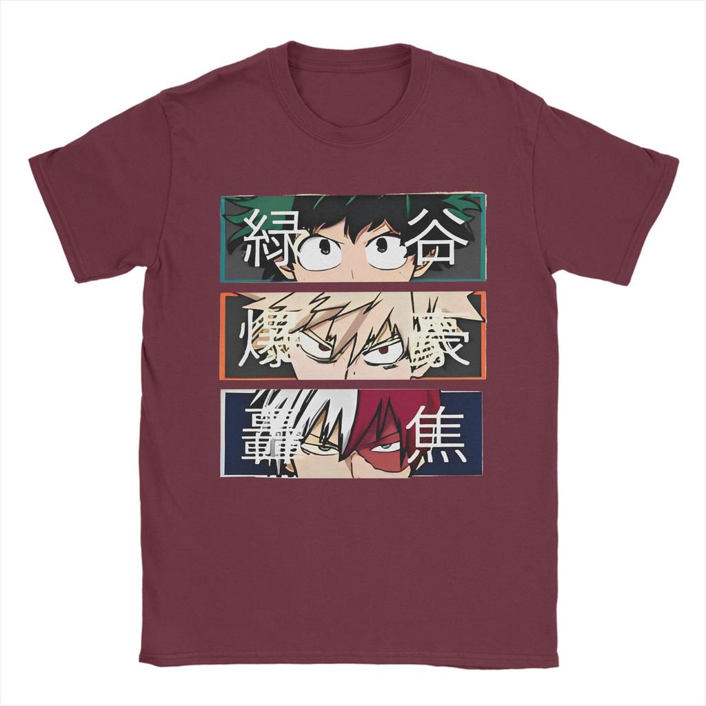 Cartoon My Hero Academia T-Shirt Deku Bakugou Katsuki Todoroki Shoto Reine Baumwolle Oberteile Rundhals T-Shirts 4XL 5XL 6XL T-Shirts