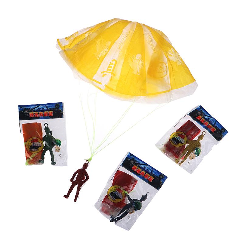 4Pcs Plastic Ejecting Parachute Toy Outdoor Soldier Hand Throwing Parachute Toy