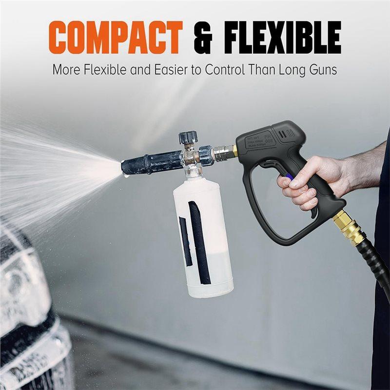 ABBP-Short Pressure Washer Gun High Pressure Washer Gun 1/4" Quick Connector Coupler For Foam Cannon
