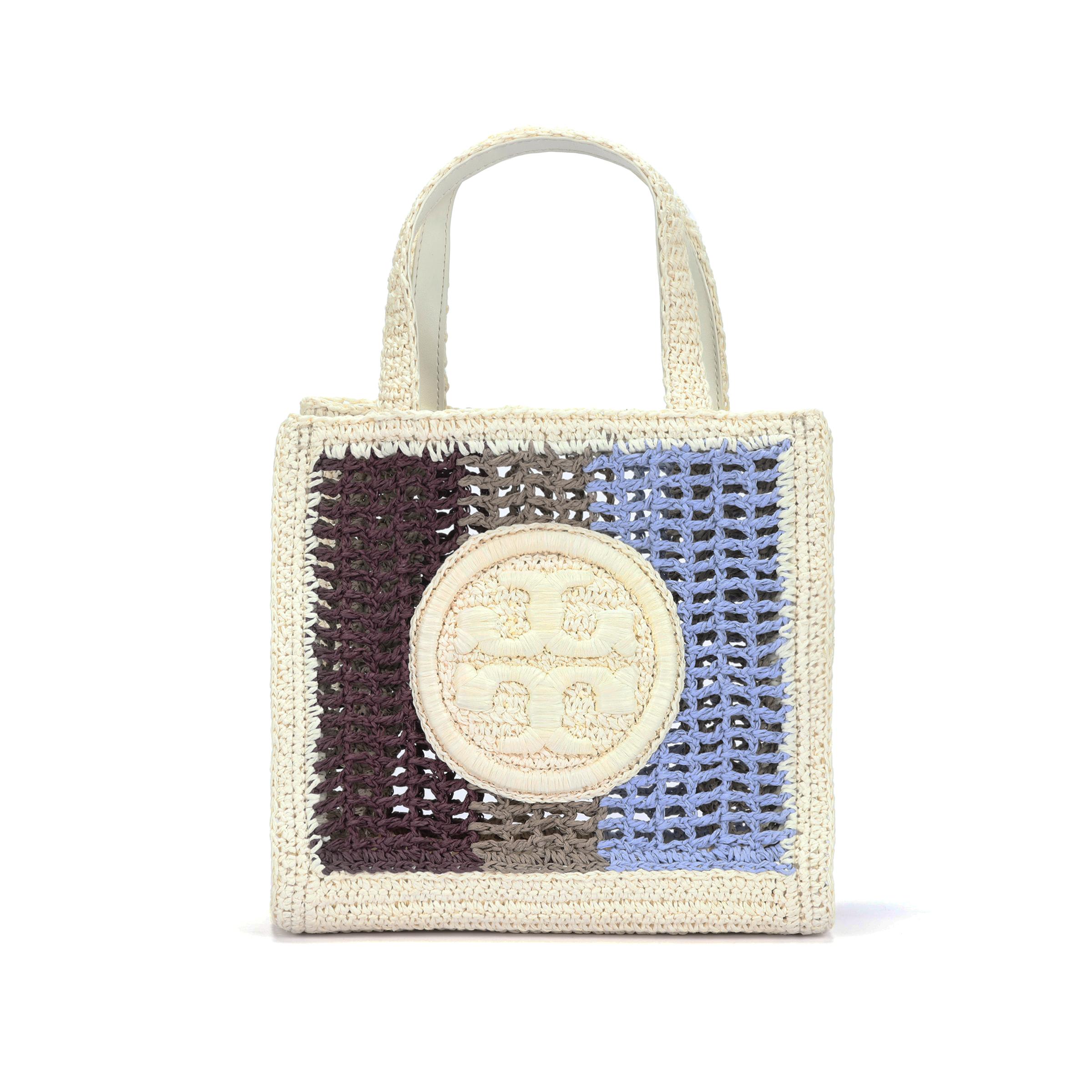 

Tory Burch Ella Striped Handcrafted Crochet Tote Bag Women Tote 160707-960 Basic Set (Bag+Dust Bag)