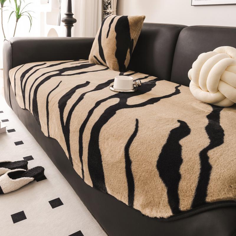 Xiaohongshu Soft Rabbit Velvet Special-Shaped Sofa Cushion Autumn And Winter Plush Non-Slip Seat Cushion High-End Sofa Cover