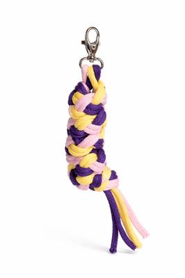 Hobby Horse Braided Rope Lead - Light Pink/Dark Purple/Yellow