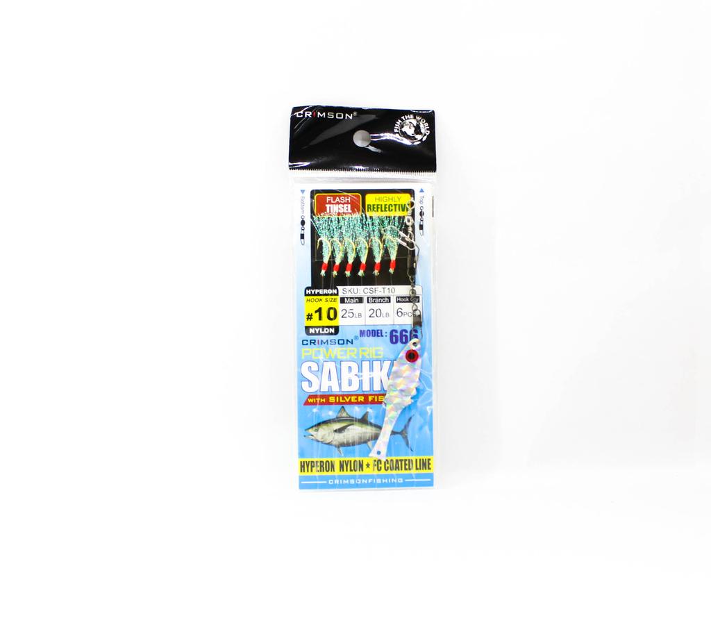Crimson CSF-T10 Power Rig Sabiki Silverfish Tinsel Size 10 (5700)