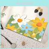 Colorful Lemon Cherry Blossoms Floral Patterns Diatom Mud Bathroom Mat For Home Use