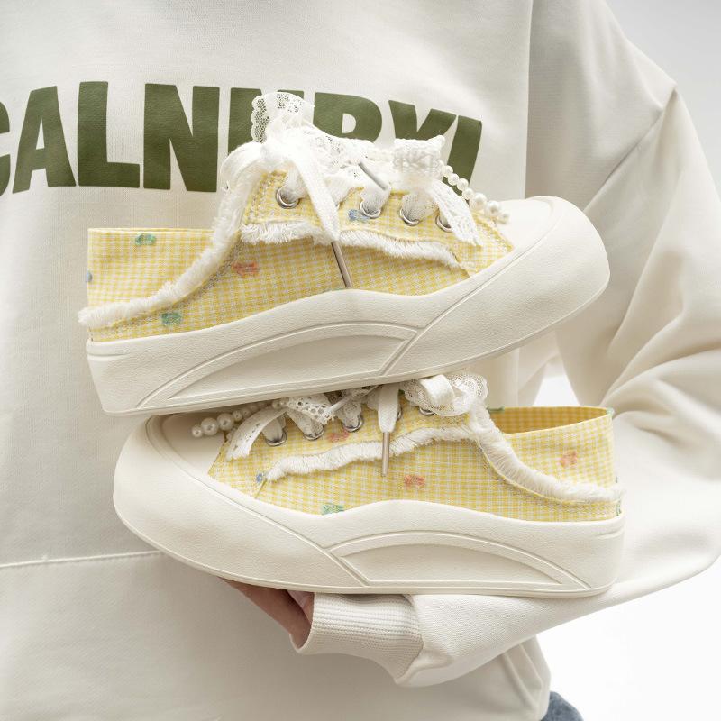 Beier heightening canvas shoes spring new casual shoes thick baseplate shoes 36