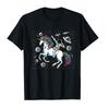100 Cotton Astronaut Unicorn Planet Alien Space Moon For Men Women Black TShirt Graphic Harajuku Fashion Tee T Shirt XS5XL