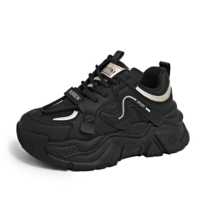 Fashion Women's Casual Sports Shoes Fashion Winter Splicing Before Lacing Thick Soles Anti-slip Wear-resistant Low-top Shoes